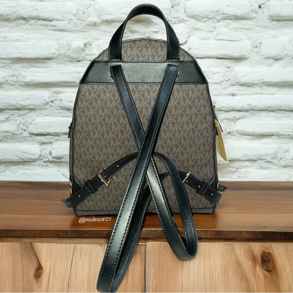 Micheal Kors Rhea Studded Logo and Tiger Print Calf Hair Backpack + Wallet NWT - Picture 6 of 11